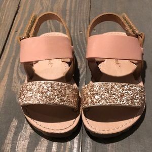 Cat & Jack Blush & Gold Glitter Toddler Sandals